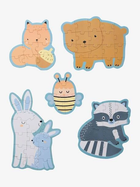 5 Puzzles évolutifs 6 à 12 Pièces En Carton Les Amis De La Forêt Beige - Vertbaudet 3 5 Puzzles évolutifs 6 à 12 Pièces En Carton Les Amis De La Forêt Beige - Vertbaudet