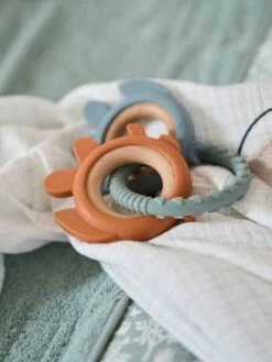 Anneaux De Dentition En Bois Et Silicone Multicolor - Vertbaudet -Promos Jouets Boutique anneaux de dentition en bois et silicone 3