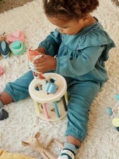 Boîte à Formes Cylindre En Bois FSC® Multicolore - Vertbaudet -Promos Jouets Boutique boite a formes cylindre en bois fsc 2