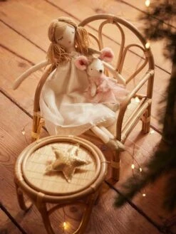 Chaise + Table Poupon En Rotin Beige - Vertbaudet -Promos Jouets Boutique chaise table poupon en rotin 2