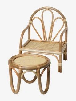 Chaise + Table Poupon En Rotin Beige - Vertbaudet -Promos Jouets Boutique chaise table poupon en rotin 5