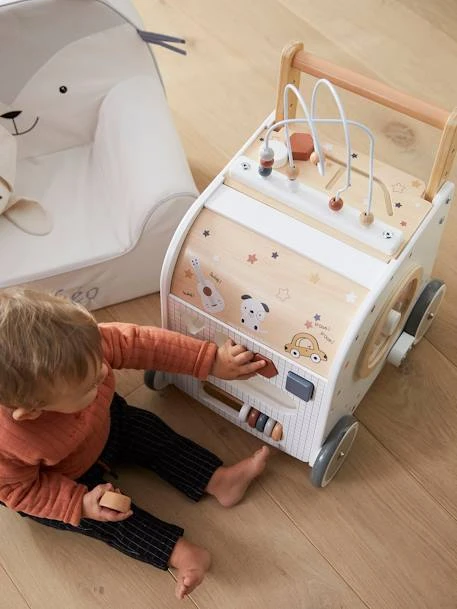 Chariot De Marche Cube D'activités Avec Freins En Bois FSC® Multicolore - Vertbaudet 7 Chariot De Marche Cube D'activités Avec Freins En Bois FSC® Multicolore - Vertbaudet – Image 5