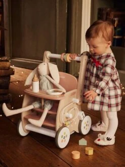 Chariot De Marche Poussette En Bois FSC® Rose - Vertbaudet -Promos Jouets Boutique chariot de marche poussette en bois fsc 2