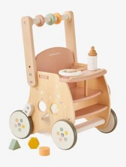 Chariot De Marche Poussette En Bois FSC® Rose - Vertbaudet -Promos Jouets Boutique chariot de marche poussette en bois fsc 3