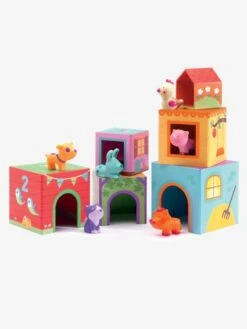 Cubes Imagiers Topanifarm DJECO Multicolore - Djeco -Promos Jouets Boutique cubes imagiers topanifarm djeco 1