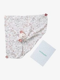 Doudou Carré En Gaze De Coton GRENIER Blanc - Vertbaudet -Promos Jouets Boutique doudou carre en gaze de coton grenier 3