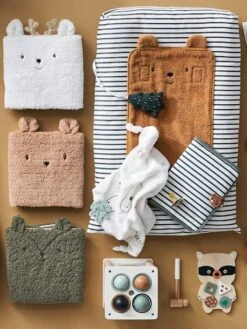 Doudou Carré + Hochet GREEN FOREST Multicolore - Vertbaudet -Promos Jouets Boutique doudou carre hochet green forest 2