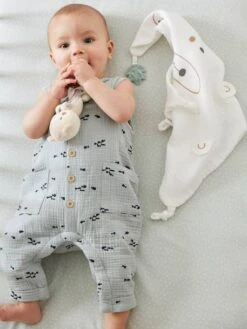 Doudou Carré + Hochet GREEN FOREST Multicolore - Vertbaudet -Promos Jouets Boutique doudou carre hochet green forest 3