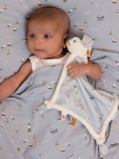 Doudou Carré Mouette - Sailors Bay - LITTLE DUTCH Bleu Grisé - Little Dutch -Promos Jouets Boutique doudou carre mouette sailors bay little dutch 2