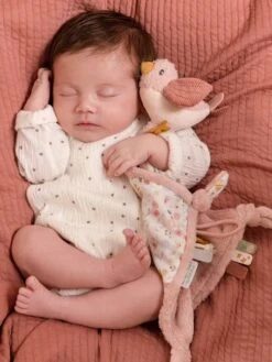 Doudou Carré Oiseau - Flowers & Butterflies - LITTLE DUTCH Rose Pâle - Little Dutch -Promos Jouets Boutique doudou carre oiseau flowers butterflies little dutch 2