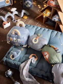 Doudou En Gaze De Coton + Hochet Bois EN VOITURE SIMON Multicolore - Vertbaudet -Promos Jouets Boutique doudou en gaze de coton hochet bois en voiture simon 3