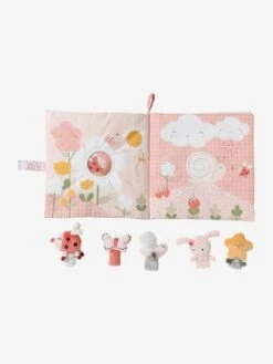 Grand Livre D'éveil Et Marionnettes à Doigts En Velours PAYS ROSE Multicolore - Vertbaudet -Promos Jouets Boutique grand livre deveil et marionnettes a doigts en velours pays rose 3