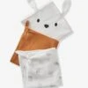 Lot De 3 Langes MINI COMPAGNIE En Gaze De Coton Bio* 2 écrus Imprimés + 1 Uni Caram - Vertbaudet -Promos Jouets Boutique lot de 3 langes mini compagnie en gaze de coton bio