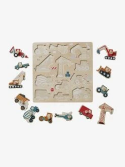 Puzzle Boutons Chantier En Bois FSC® Jaune - Vertbaudet -Promos Jouets Boutique puzzle boutons chantier en bois fsc 2