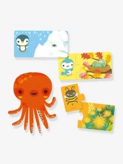 Puzzle Duo Cache-Cache - DJECO Multicolore - Djeco -Promos Jouets Boutique puzzle duo cache cache djeco 1
