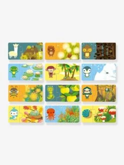 Puzzle Duo Cache-Cache - DJECO Multicolore - Djeco -Promos Jouets Boutique puzzle duo cache cache djeco 2