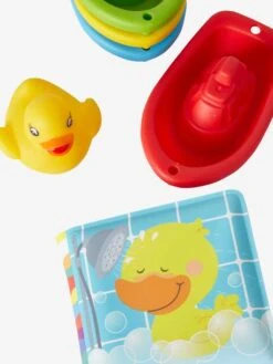 Set Livre, Canard Et Bateaux De Bain Multicolore - Vertbaudet -Promos Jouets Boutique set livre canard et bateaux de bain 2