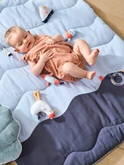 Tapis D'éveil Souple Sans Arche LEON SUR LE PONTON Bleu - Vertbaudet -Promos Jouets Boutique tapis deveil souple sans arche leon sur le ponton 3